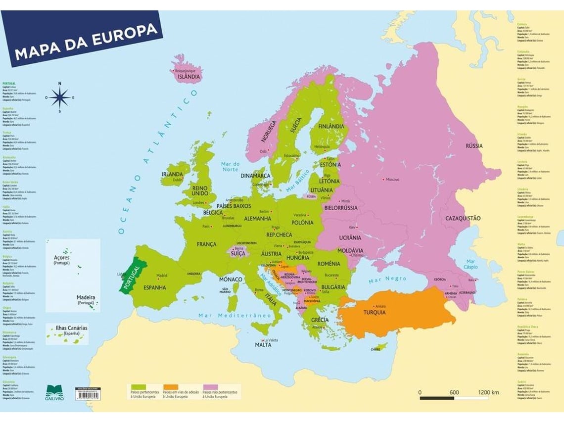 Livro Mapa Da Europa (100 X 70) (Português) | Worten.pt