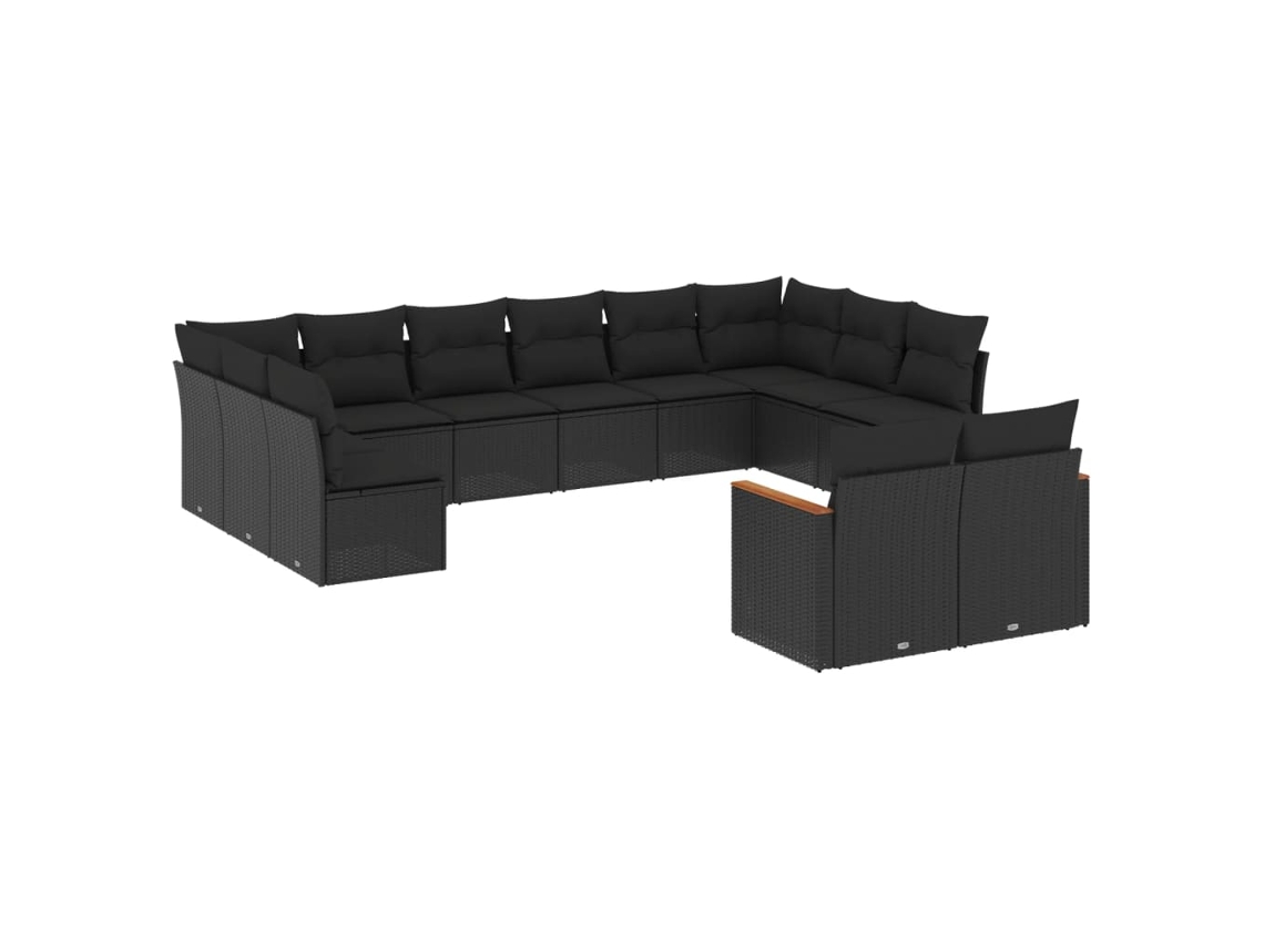 Garden Sofa Set, Garden Sofa Sets Vidaxl Preto Rattan / Vime (n/a)
