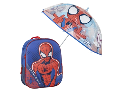 Conjunto de mochila infantil 3D do Homem-Aranha guarda-chuva bolha combinando LICENCIAS INFANTILES