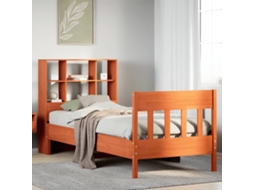 Vidaxl Cama Sem Colchão 100x200 Cm Pinho Maciço Castanho-mel