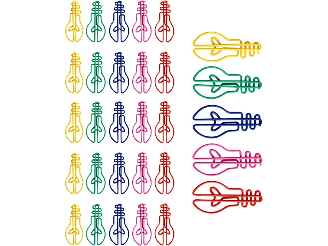 30-clipes De Papel Coloridos Em Formato Lâmpada, Clipes De Papel 42mm, Pequenos Clipes De Metal Organizar Papéis