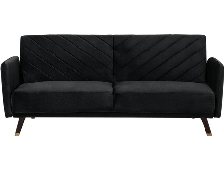 Sofá-cama de 3 lugares em preto SENJA