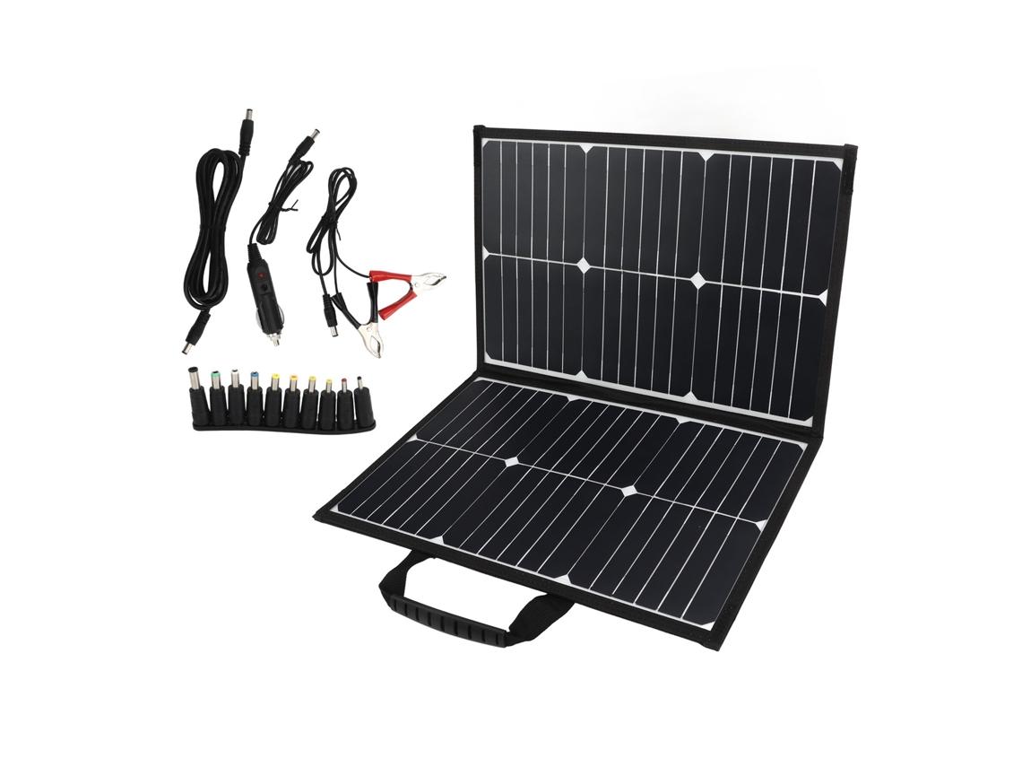 Um Carregador Solar Dobrável De 60 W Possui Compatibilidade Com Múltiplas Interfaces E É Dobrável E Portátil.