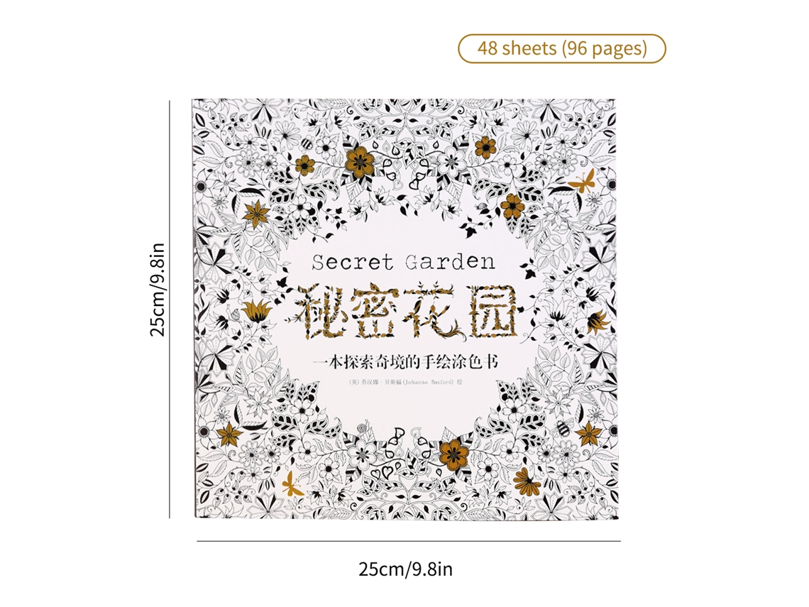 Livro de Colorir Grafite 96 Páginas para Crianças Adultos Aliviar Estresse Arte Desenho Brinquedo Diy