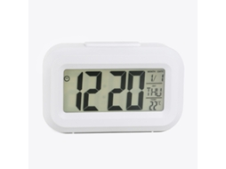 Despertador digital multifuncional Brilvibera com luz, branco