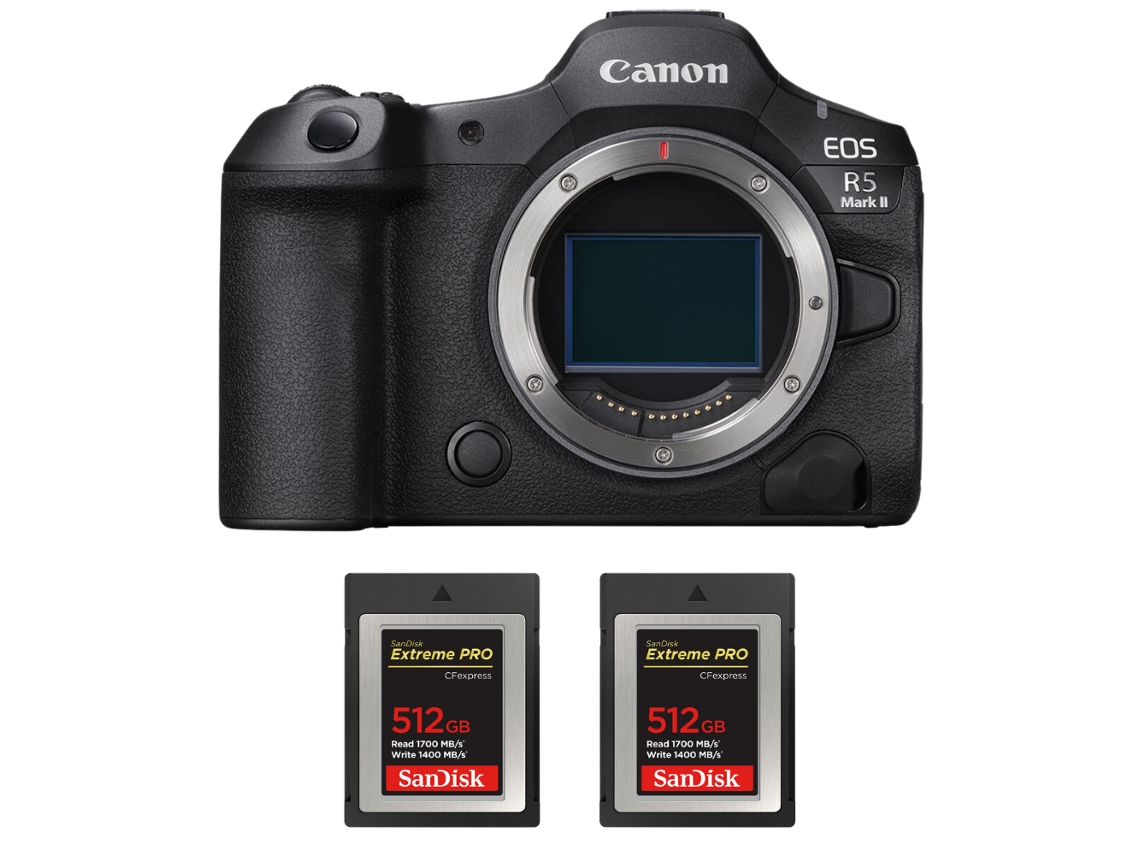 Eos R5 Mark Ii + 2 Sandisk 512gb Uhs ii 300mb/s + Ebook “20 Dicas para Fotos Que Impressionam” CANON