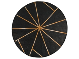 Rug, Rugs Vidaxl Preto Poliéster (ø 120 Cm)