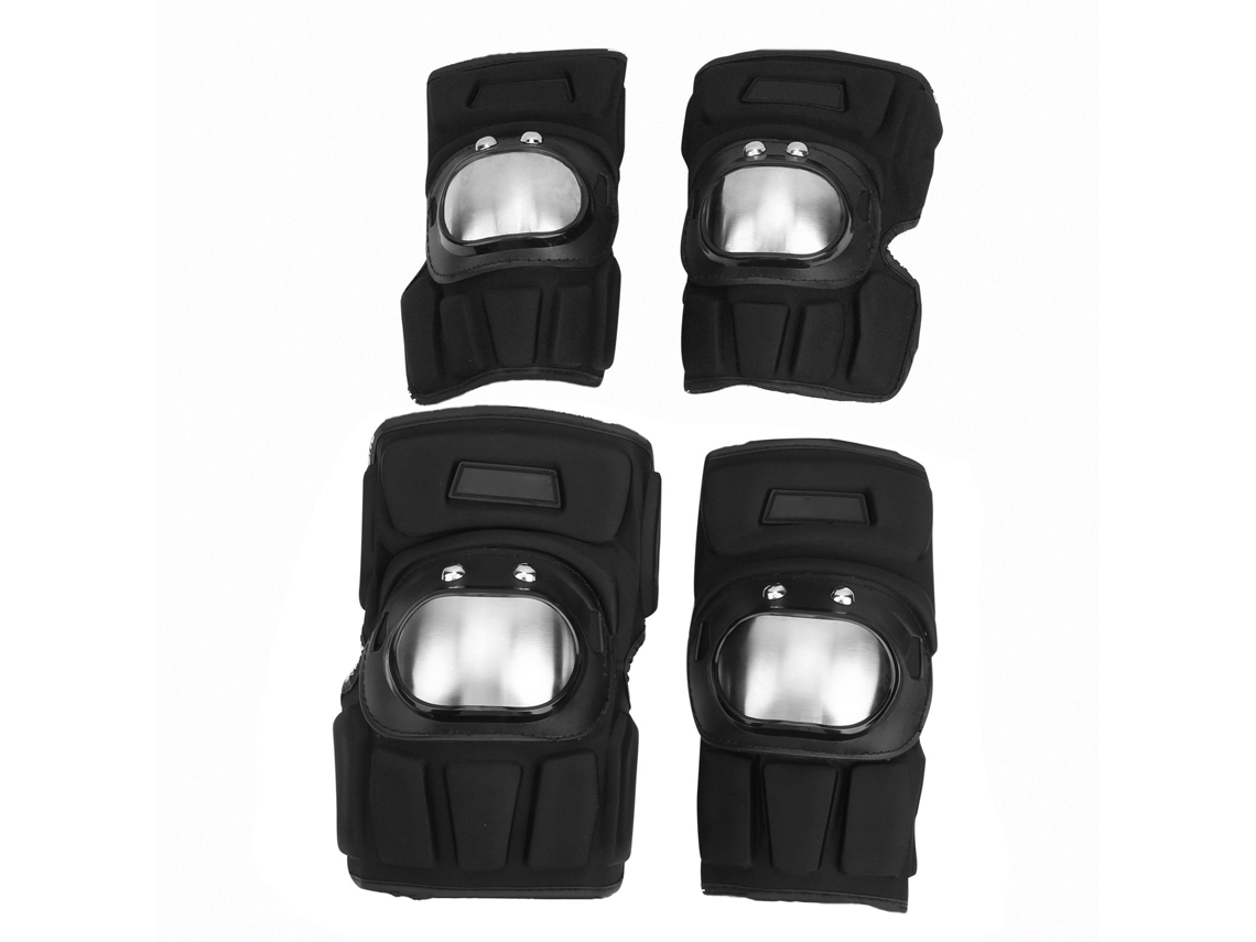 Conjunto de 4 Joelheiras e cotoveleiras para motociclismo, suporte ao ar livre, equipamento de proteção AQUAFORGE