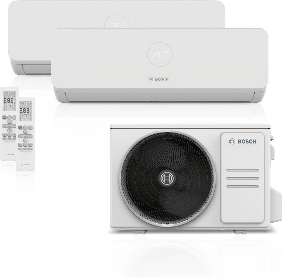 Ar Condicionado BOSCH Multi Split Mural Climate 3200i - SET 61 WE 2X1 (21 m2 - 12000 BTUs - Branco)
