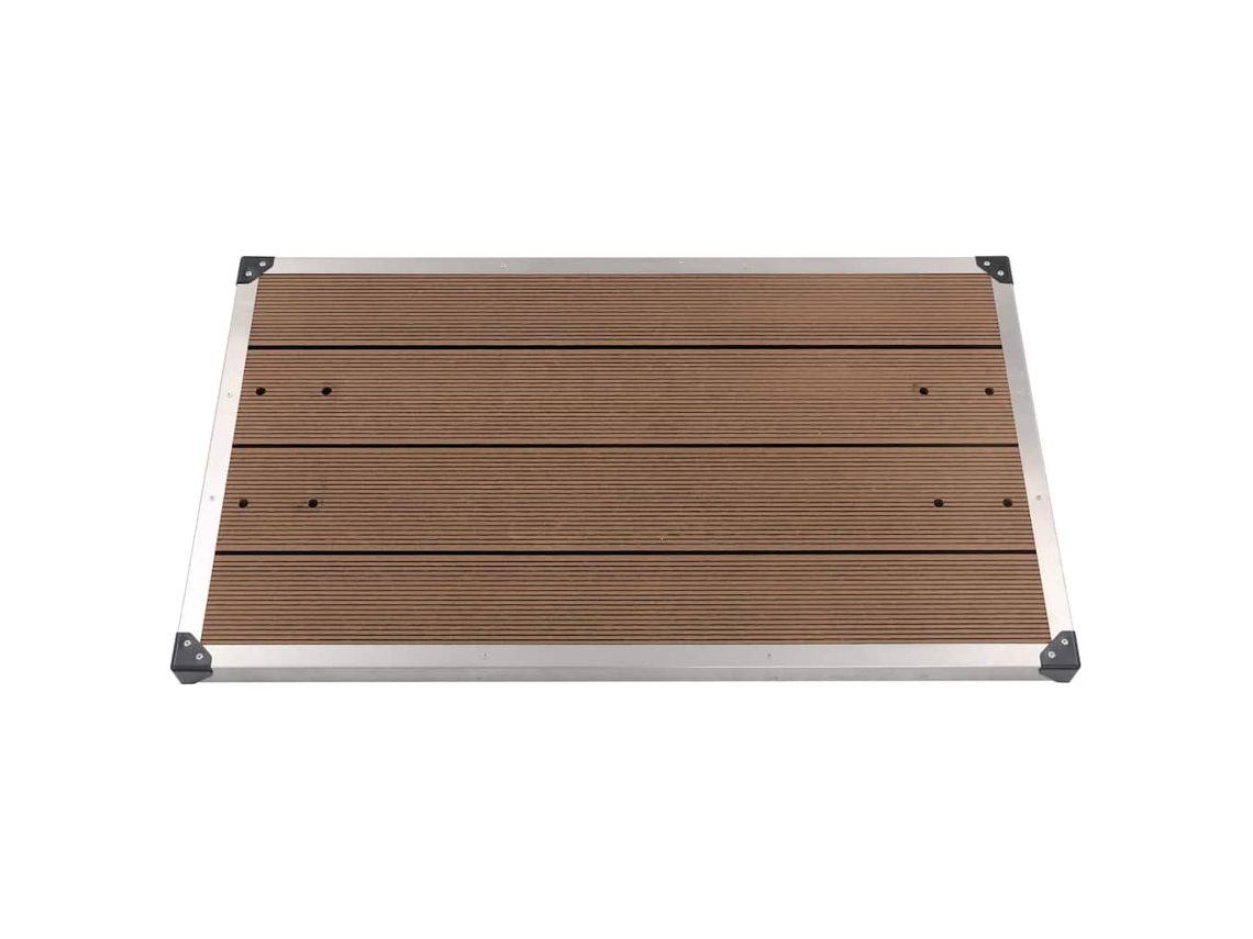 Vidaxl Base Chuveiro P/ Exterior 110x62 Cm Wpc Aço Inoxidável Castanho