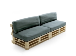 Almofada Amovível Para Paletes Conjunto Poliéster Bananair 120x80cm/120x40cm Cinzento Escuro