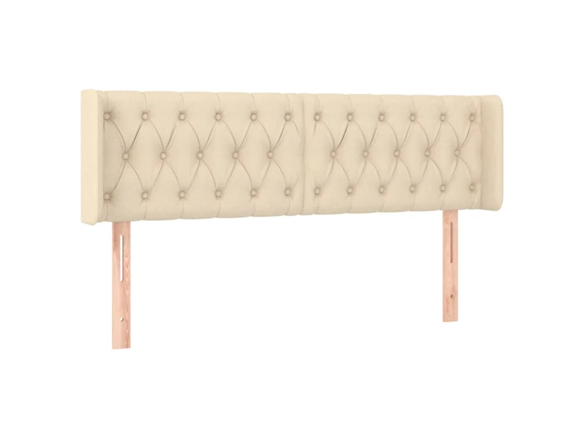 Cabeceira de Cama com Abas Tecido Creme MAISON EXCLUSIVE (147x16x78 cm)