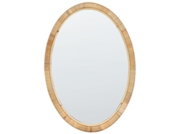 Espelho oval com moldura em rattan BELIANI Foissy de Rattan/vime Natural 50x2x70