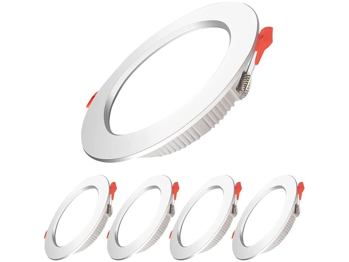 Nova Line spotlight Led Embutido 5 Pack 5w 500lm 3000k Branco Ip44 70 80mm Classe a