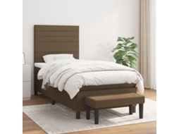 Vidaxl Cama Com Molas/colchão 90x190 Cm Tecido Castanho-escuro