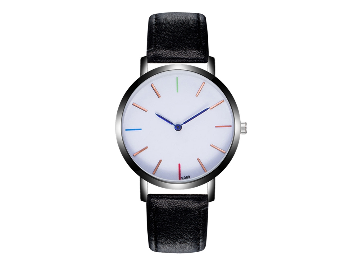 Relógio de Pulso Masculino Zhoulianfa com Pulseira Pu, Dial Redondo, Movimento de Quartzo