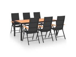 Dining Set, Dining Sets Vidaxl Preto Rattan / Vime (n/a)