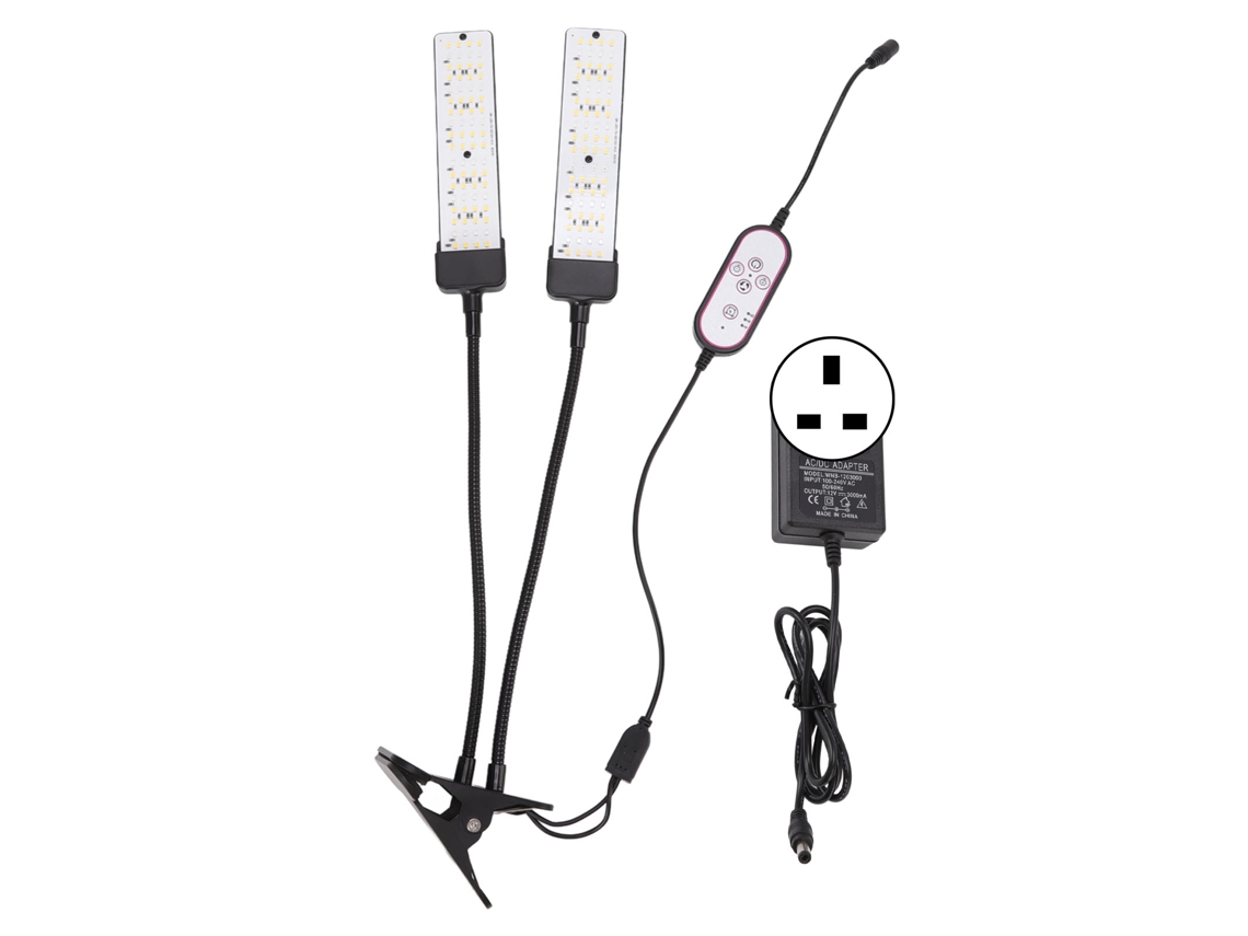 2026 lâmpada de Crescimento de Plantas de Duas Cabeças com Clip, Espectro Completo, Temporizador e Proteção Solar para Cultivo Interior 100 240v