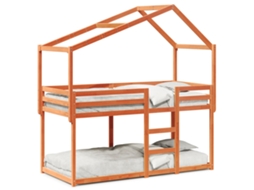 Bunk Bed, Bunk Beds Vidaxl Marrom Madeira De Pinho (90 X 200 Cm)