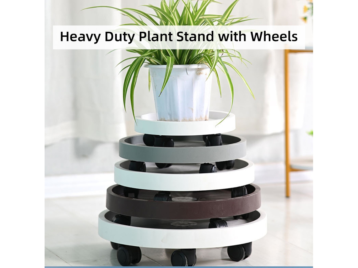 Aoresac 2 Unidades De 13 Polegadas Com Rodas Para Plantas Internas E Externas, Suporte Para Plantas Com Rodas, Capacidade De Carga De 165 Libras, Carr