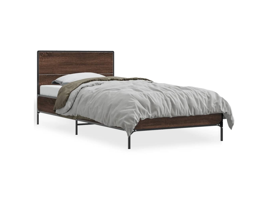 Bed Frame, Bed Frames Vidaxl Marrom Madeira Processada (90 X 190 Cm)