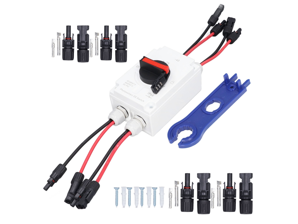 Interruptor de Desconexão Solar DC 32A 1000V com Carcaça Flexível PC e Retardante de Chama