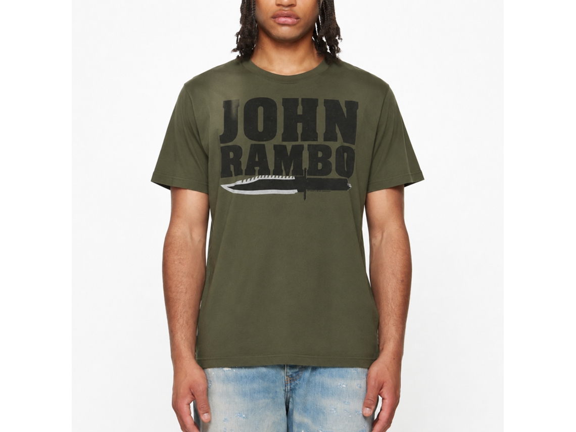 Rockinstone Rambo Movie Jonbo Solid Military Green Adult T-shirt Size:xxl