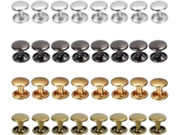 Rebite De Tampa Dupla, Rebites Metálicos Para Couro, Toque Decorativo, Forte E Durável, Fecho Resistente Para Artesanato Faça Você Mesmo, Adequado Par
