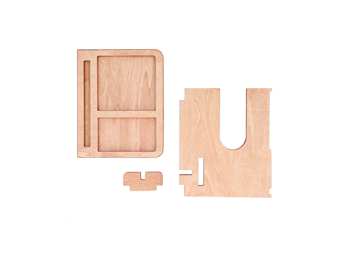 Suporte De Mesa Para Celular Com Dock Em Madeira, Porta-chaves, Organizador De Armazenamento Com Superfície Polida, Suporte Para Relógios E Óculos.