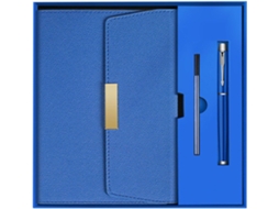 Caderno com Caneta e Estojo de Presente em Couro Sintético 100 Folhas SFUSHOS