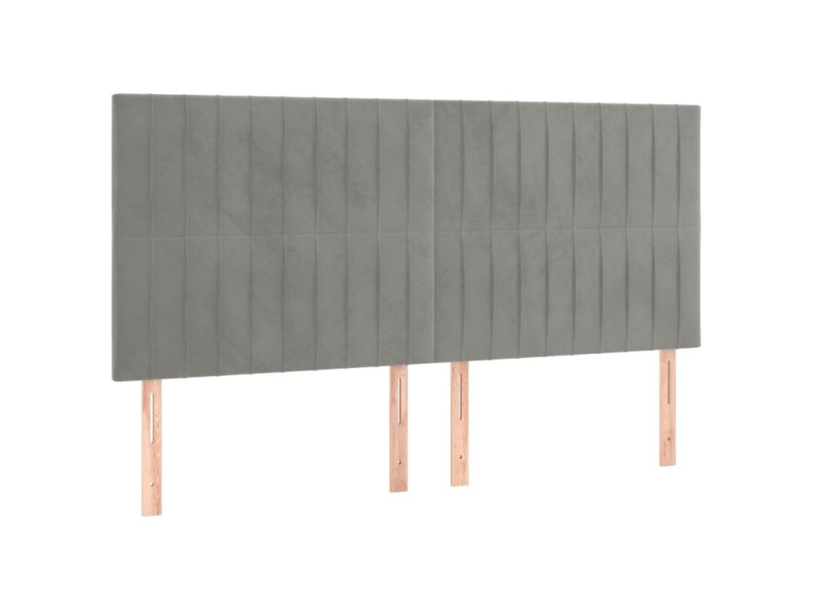 Cabeceira Cinza Claro 200x5x118/128 Cm Veludo MAISON EXCLUSIVE