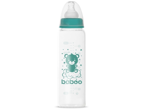 Biberão de Vidro Anti-Cólicas BABOO Gargalo Estreito 240 Ml 3 Meses