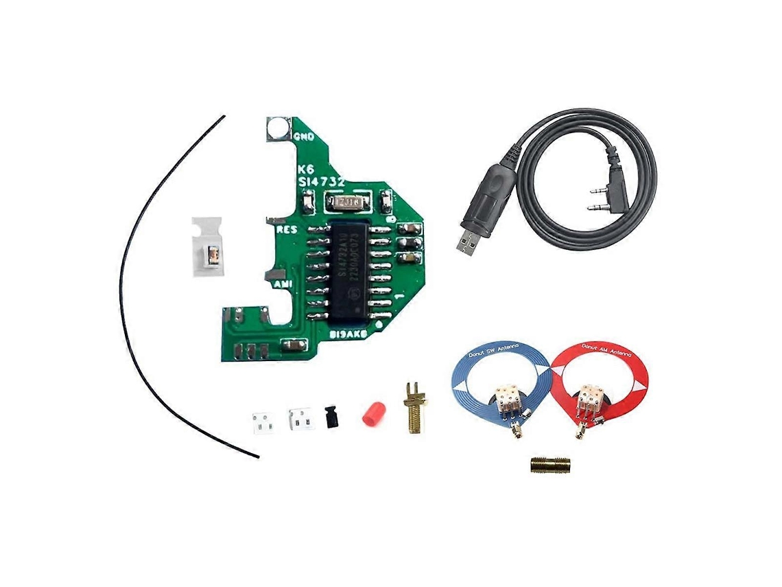 Módulo Si4732 E Oscilador De Cristal 2 Antenas Donut Cabo De Programação Fpc Para Antena Dupla Uvk5/k6 Aquaforge