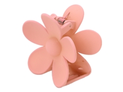 Presilha de cabelo rosa com trava dupla e design floral antiderrapante, modelo 2026.