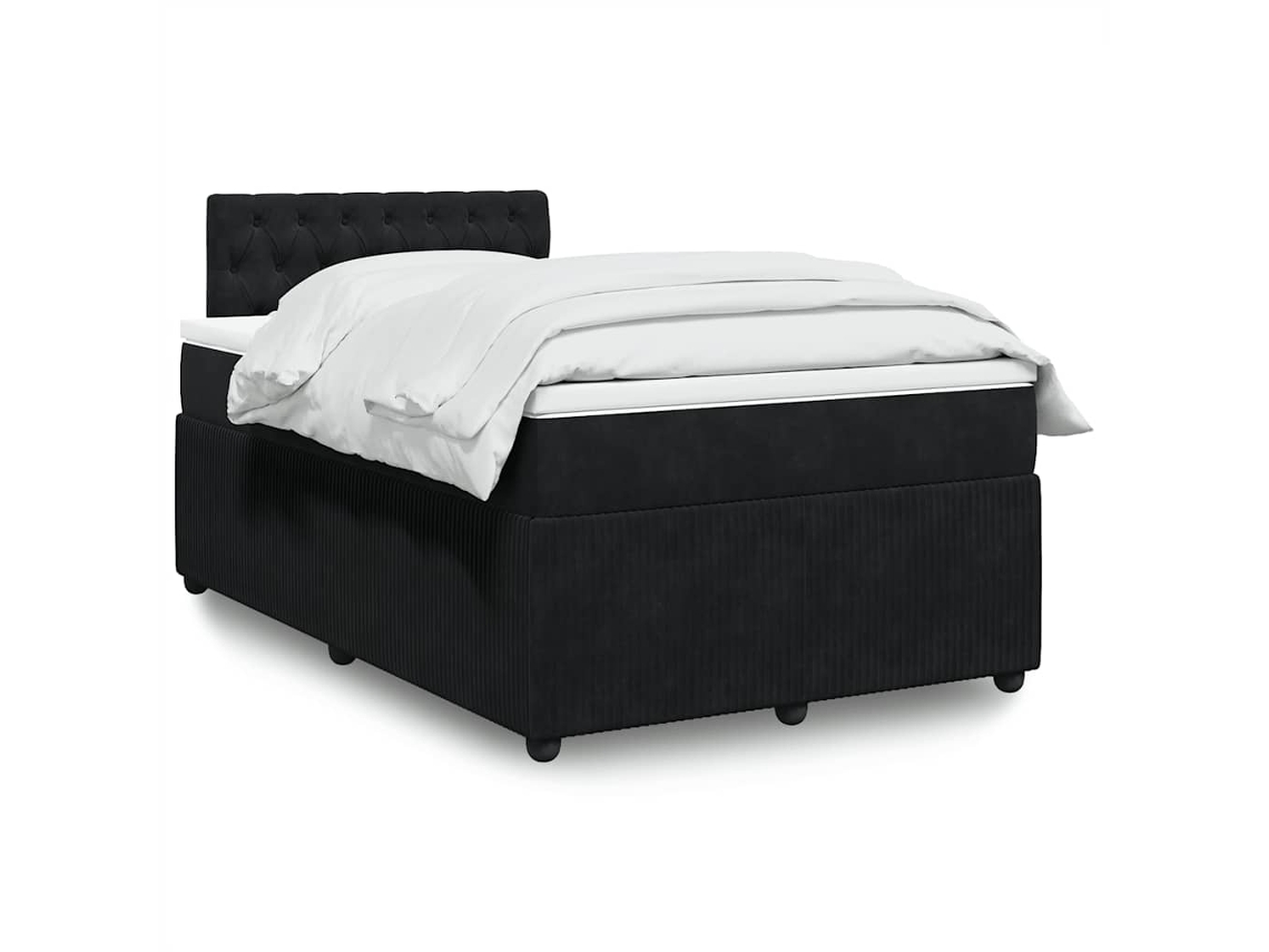 Vidaxl Cama Boxspring Com Colchão 120x190 Cm Veludo Preto
