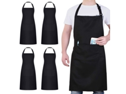 Avental Chef Para Cozinhar E Grelhar, Água, Óleo E Manchas Cozinha Profissional Bib Apron Com Colar Ajustável, Design Leve Durável Para Homens E Mulhe