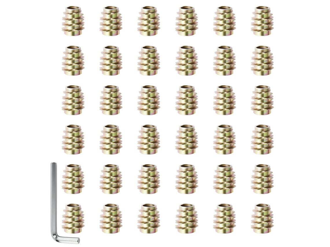 Conjunto De 50 Insertos Roscados M8 X 15, Porcas Inserção Roscada,