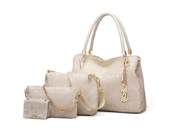 Conjunto de 4 Bolsas AQUAFORGE em Couro Pu: Grande de Ombro, Transversal, Carteira de Mão, Alça Superior, Escritório, Festas