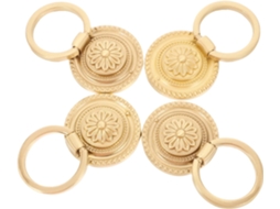 Nuobesty Conjunto De 4-puxadores Redondos Vintage Em Latão Para Armários, Adega E Guarda Roupa Com Fácil Instalação