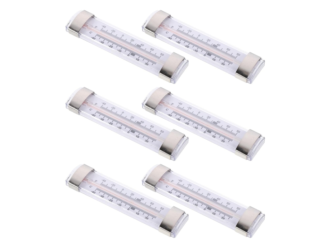 Lurelia Termómetro Analógico, 6 Unidades, Para Frigorífico E Congelador, Alta Precisão, Material Abs, Aço Inoxidável