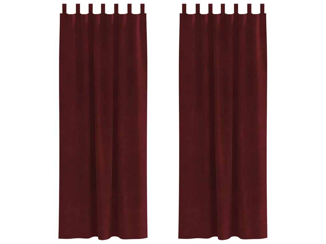 Maison Exclusive - Cortinas Opacas 2 Unid. Vinho Vermelho 140 X 260 Cm Veludo
