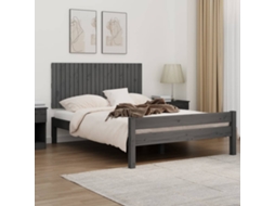 Vidaxl Cabeceira De Parede 140x3x60 Cm Madeira De Pinho Maciça Cinza