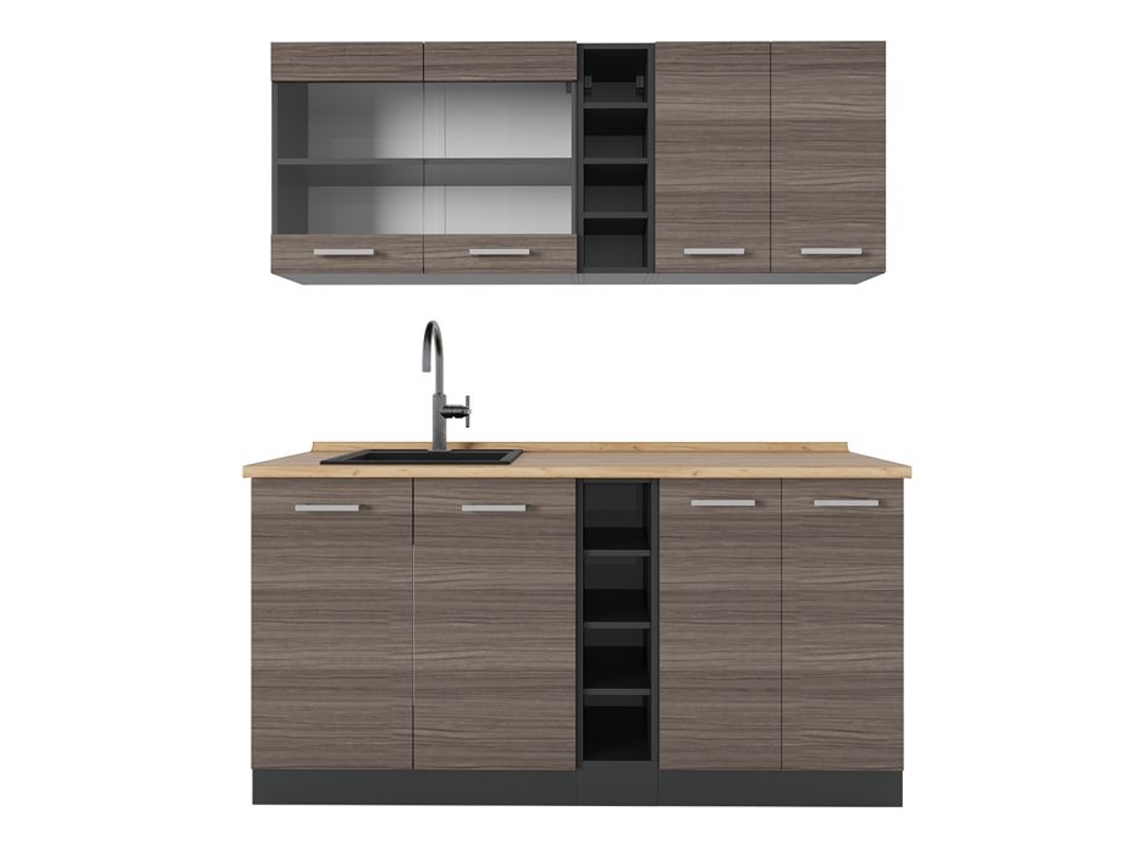 Cozinha R-Line, 160cm sem PT, Cinza nobre/Antracite VICCO