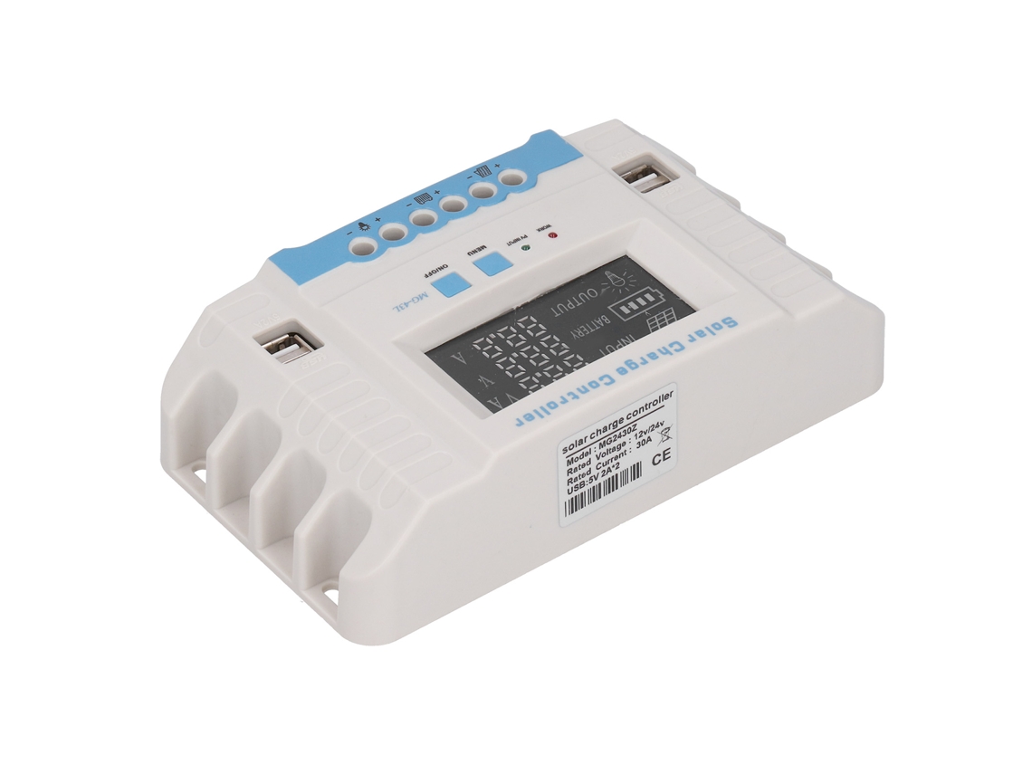 Controlador De Carga Solar Pwm 30a Com Ecrã Lcd Da Laxiscreed Para Painéis Solares