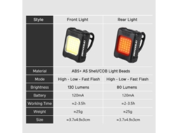 Business conjunto de Luzes para Bicicleta Usb Recarregável | S/MARCA