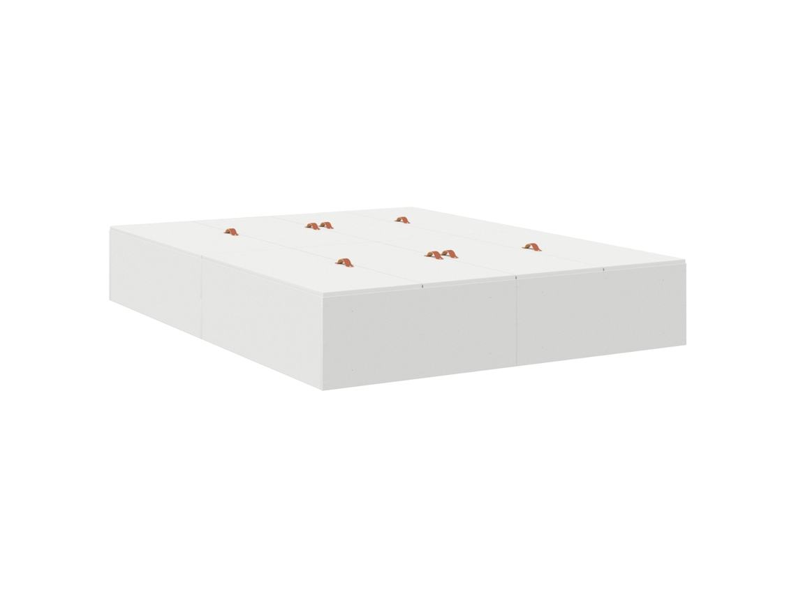 Conjunto 1 Estrado De Cama Com Arrumação Vidaxl Branco Madeira De Pinho Maciça (150 X 200 Cm)