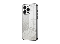 Capa Para Iphone 15 Pro Max - Glitter Degradê - Acabamento Eletroplaqueado