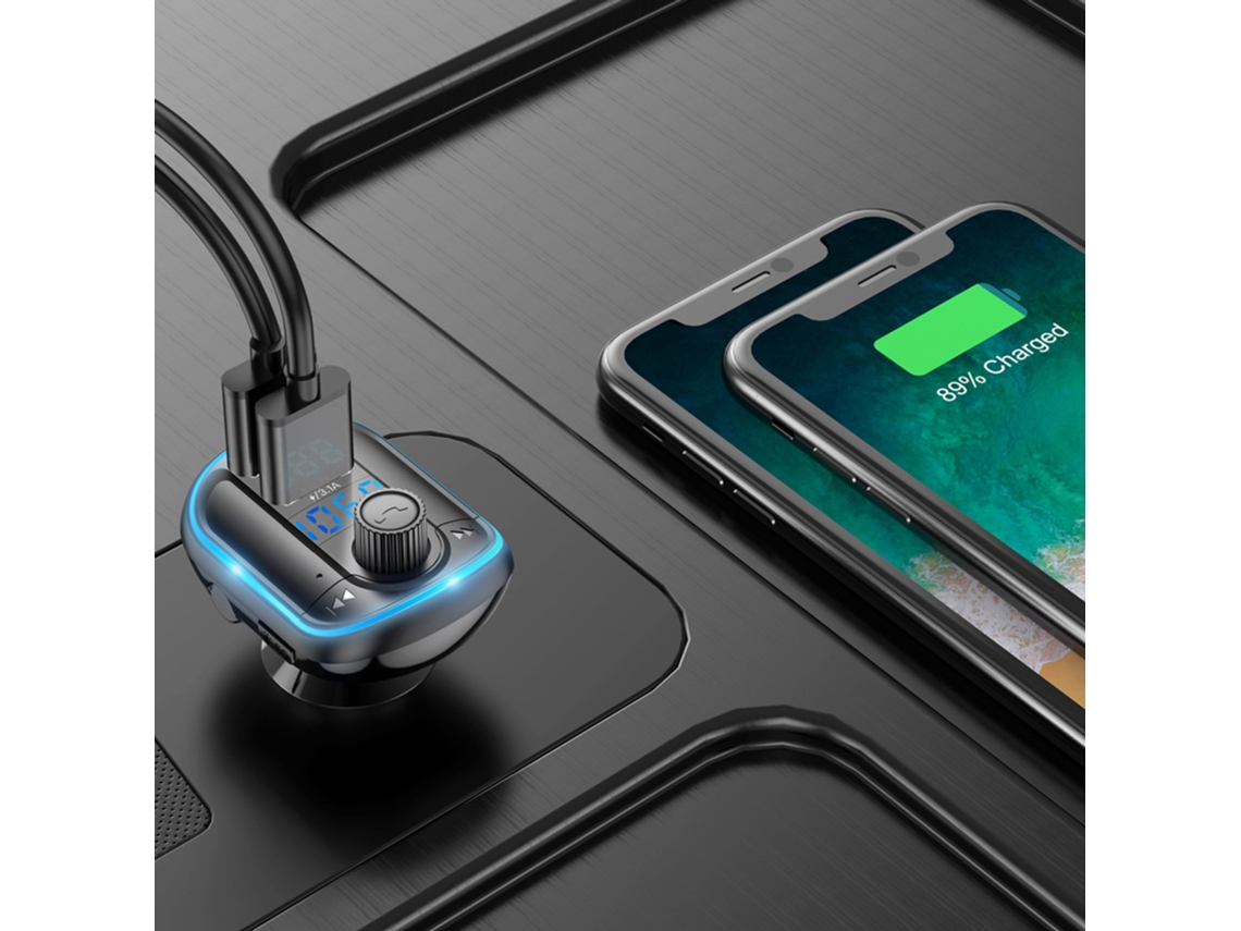 Transmissor Fm Carro Bluetooth 5.0 Carregador Usb Led
