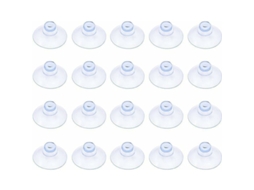 Pacote com 20 Ventosas Pequenas de Plástico Transparente, Sem Gancho, 20 Mm BRILVIBERA