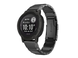 Pulseira De Aço Inoxidável Preta Em Casco Tartaruga, Compatível Com Garmin Instinct 2 22 Mm.